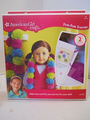 American Girl Doll Crafts Pom Pom Scarves Yarn Kit Girls Kids Craft
