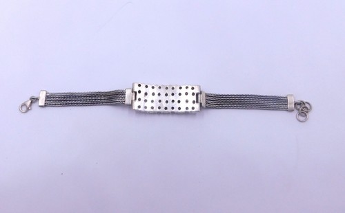 28.1 Gm 925 Sterling Silver Natural Pearl Cab Gemstone Fine Bracelet Size 8.25" - Picture 6 of 8