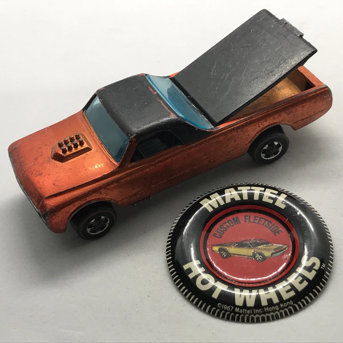 Hot Wheels Redline Custom Fleetside 1968 Orange Painted Tail Hong