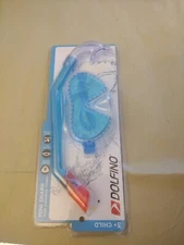 Dolfino Mini Shark Mask & Snorkle Combo Blue Ages 3+ Impact Resistant