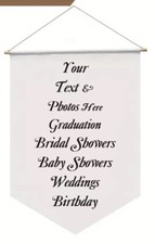 Custom Hanging Banner, Birthday, Graduations, Bridal/Baby Showers Indoor Outdoor