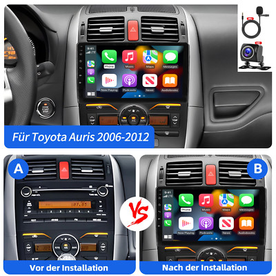 Für Toyota Auris 2006-2012 Autoradio Apple Carplay Android 14 GPS Navi BT Kamera