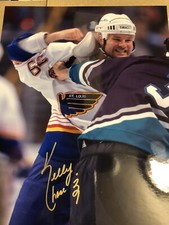 St. Louis BLUES Kelly CHASE #39 Fights a MIGHTY Duck CUSTOM Lab SIGNED 8X10 COA