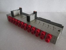 SMC, 12 Position Manifold Block Valve Assy w/ 2 NVJ3133Y Valves, Used