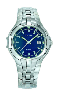 YEMA by Seiko YM 913 Men's Stnls Steel Silvertone Qtz Dive Quartz Watch New 100M