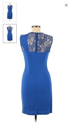 david meister blue dress NEW David Meister Blue Beaded One Shoulder Cocktail Dress