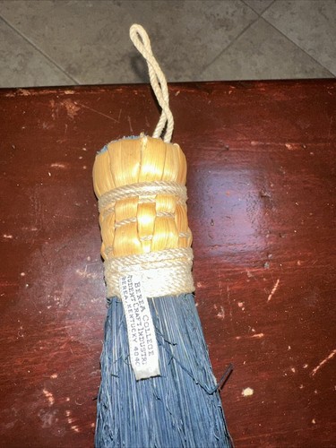 Berea College Crafts Whisk Hearth Broom Shaker Wrap Handle KY Primitive Blue - Picture 2 of 7