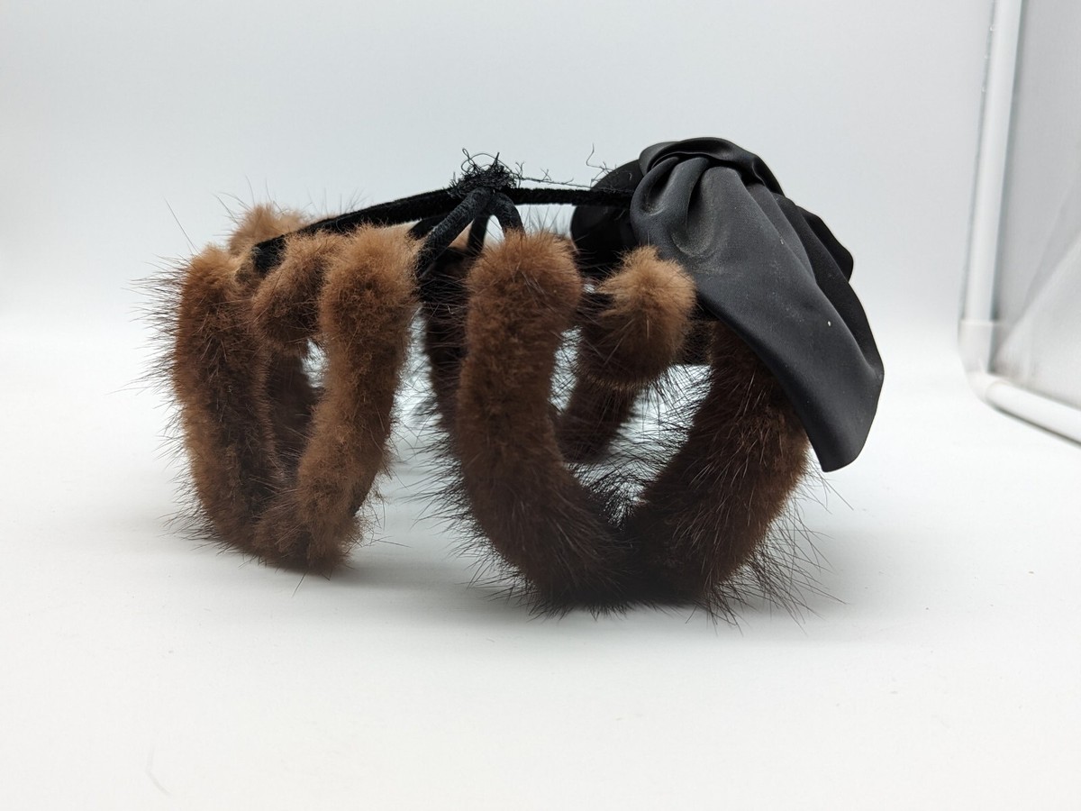 Vintage Fur Pill Box brown‎ hat with bow Vintage Blonde Mink Pillbox Hat With Bow – Very Breezy main image 2