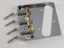 CHROME ASH TRAY BRIDGE Wilkinson Compensated BRASS Saddles for Telecaster guitar