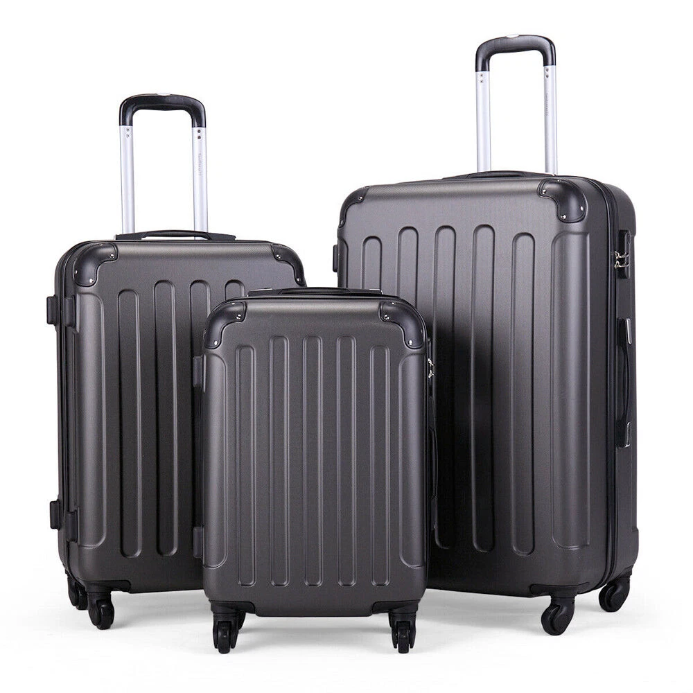 Heavy Duty 3 Piece Lightweight 360 Rolling Suitcase | eBay