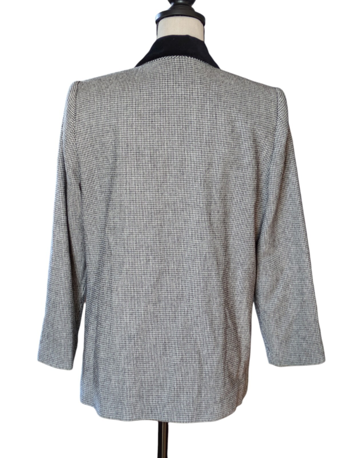Vintage Sag Harbor Womens SZ6 Houndstooth Single Button Wool Blend Blazer Jacket image 2