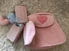 FAO Schwarz Girls Pink Fleece Toy Purse Cellphone Lipstick Keys Credit Cards