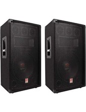Rockville 2 RSG12.4 12 3-Way 1000 Watt 4-Ohm Passive DJ/Pro Audio PA Speakers
