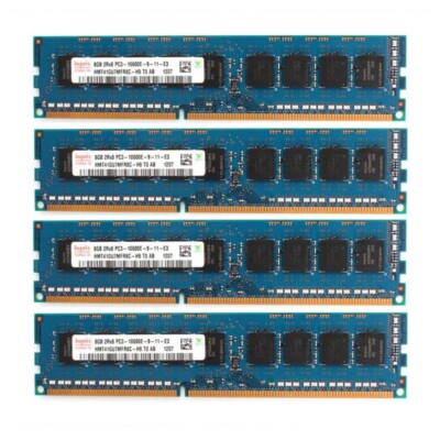 HYNIX 32GB KIT(4x 8GB) 2RX8 PC3-10600E-9-11-E3 DDR3-1333Mhz  ECC Memory RAM DIMM