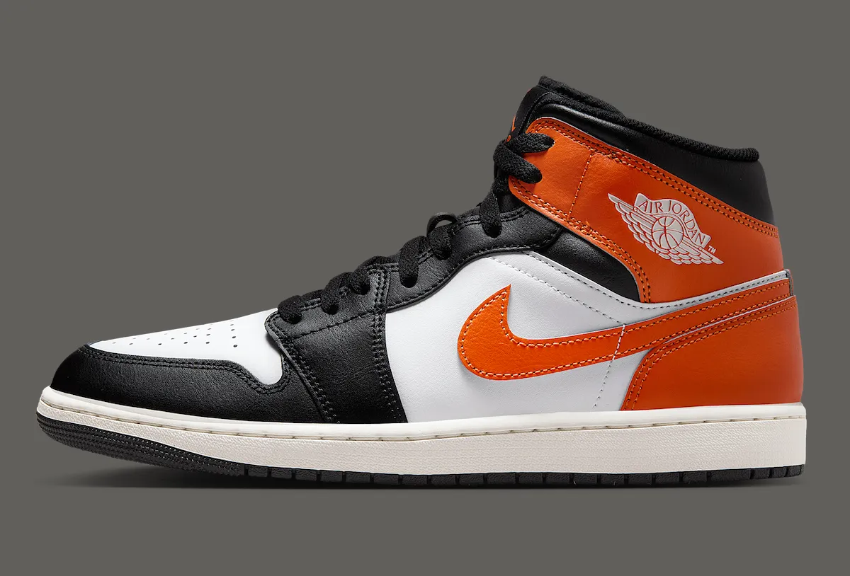 Nike Air Jordan 1 Mid Black Toe Starfish DQ8426-801 Men's Size New