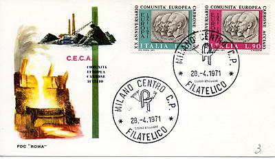 Italienische Republik 1971 FDC Rom 20 Jahre der C.E.C.A.