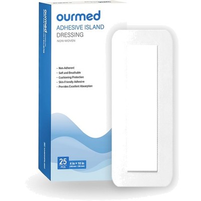 Sterile Wundpflaster 10x25cm Selbstklebend Verband 25 Stück, atmungsaktiv
