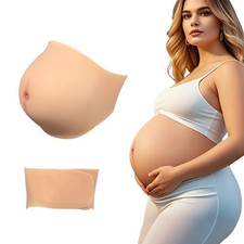 Skinless Silicone Pregnancy Fake Pregnant Belly Show Props Twins Crossdressing