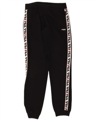 Fila Mens Graphic Tracksuit Trousers Joggers Medium Black Colourblock AD18