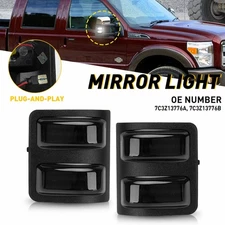 Smoke White LED Side Mirror Lights For 08-16 Ford F250 F350 F450 F550 Super Duty