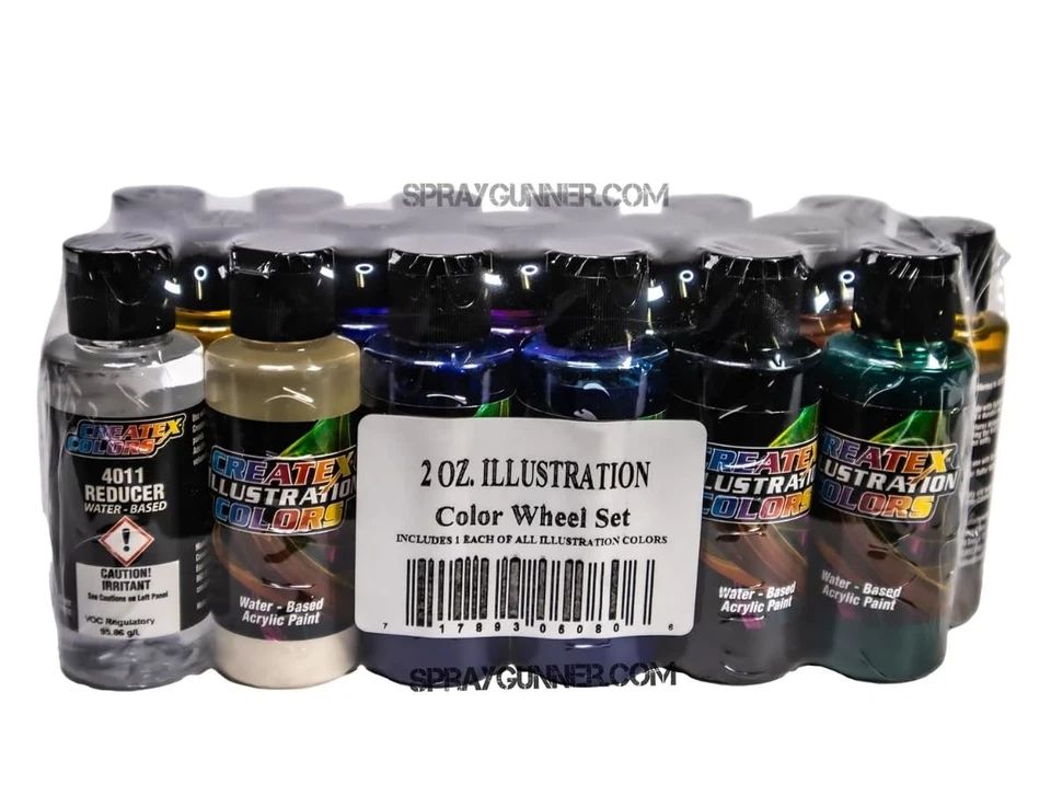 Juego de ruedas de colores ilustración de 2 oz para aerógrafo y arte Foto 2 de 3