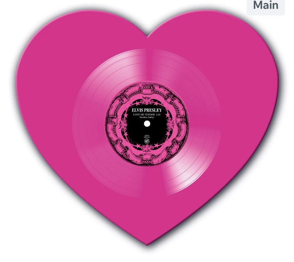 Elvis Presley Pink shaped vinyl LP Heart . Love Me Tender. Art 65