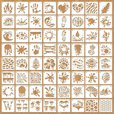 64Pcs Graffiti Small Stencils and Templates for Painting, 3" Reusable Splatter S