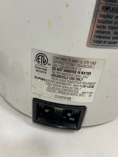 Zojirushi CD-LCC30 Electric Water Boiler Warmer Kettle 3.0L Liter Japan W/ Cord - Picture 5 of 6