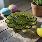 Vintage 1972 Anchor Hocking Fairfield Avocado Green Egg Plate