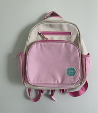 Kids mini backpack Pink and Cream little girls Backpack Zip Pockets School