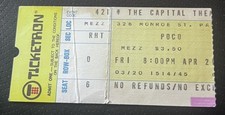 (2) Poco Concert Ticket Stubs Carnegie & Capital Theater