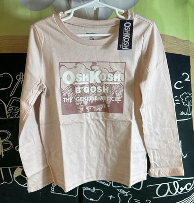 OshKosh B'gosh Girls Pink Graphic Logo Long Sleeve Crew Neck Tee S (5/6)
