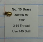 SN94610 Brass Bead Front Sight No. #10 Shotgun .130" 3x56 Thread Use #45 Drill