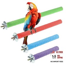 Parrot Perch Stand Toy - Wood Cage Perches - 4 Pcs