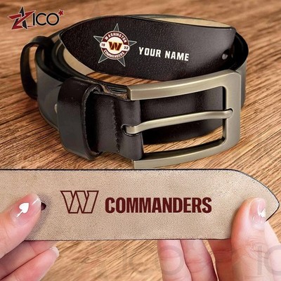 Personalized Washington Football Team Commanderss Men PU Leather Belt Gift Him