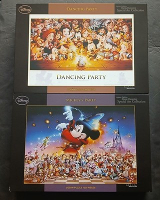 Lot of 2 Tenyo Disney Tsuneo Sanda 1000 Pc Jigsaw Puzzles COMPLETE