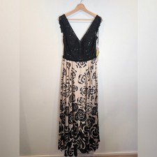 Allure Evening Formal Dress Black Lace Bridal Rose 12 RRP $1651 New Tags Prom