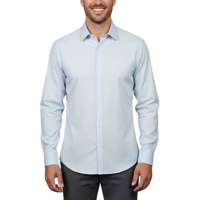 Artefact Slim Fit Button Up Shirt Blue Cotton Stretch Men XXL NWT