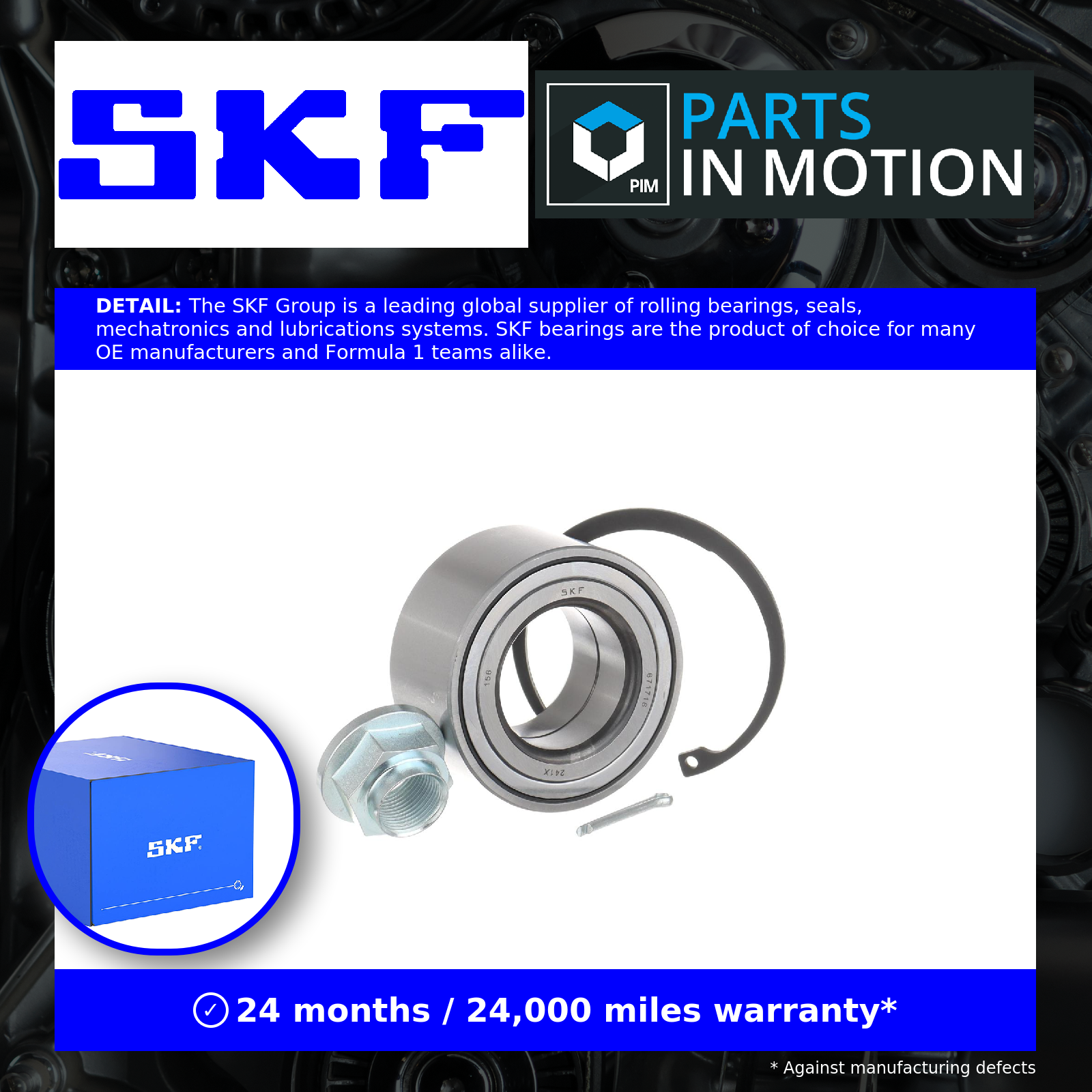 Wheel Bearing Kit fits KIA CARENS Mk4 2.0 Front 14 to 16 G4NC SKF 517203S100 New - Image 9