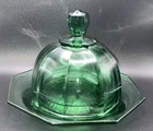 Vtg.Emerald Green Butter Dish Imperial, Hazel Atlas, Viking,Jeanette? Glowy?