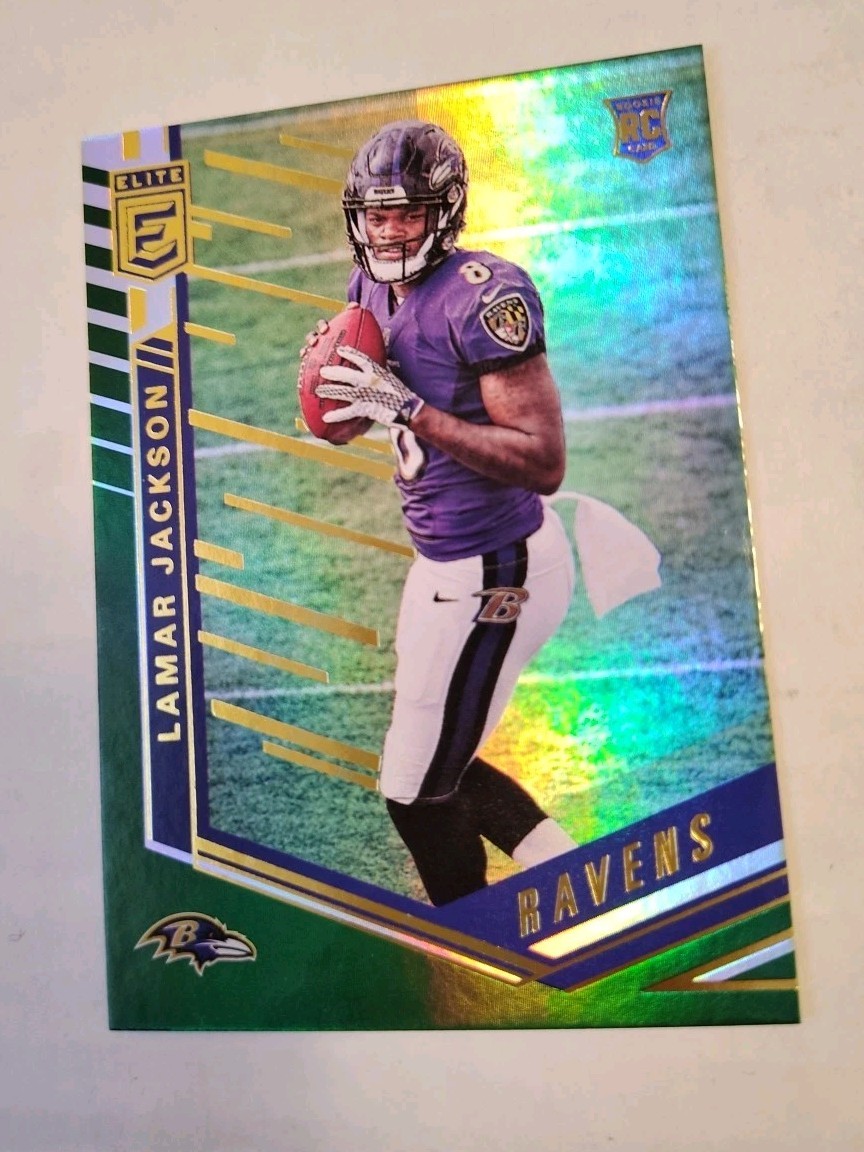 2018 Donruss Elite - Rookies Lamar Jackson #167 Green RC SP