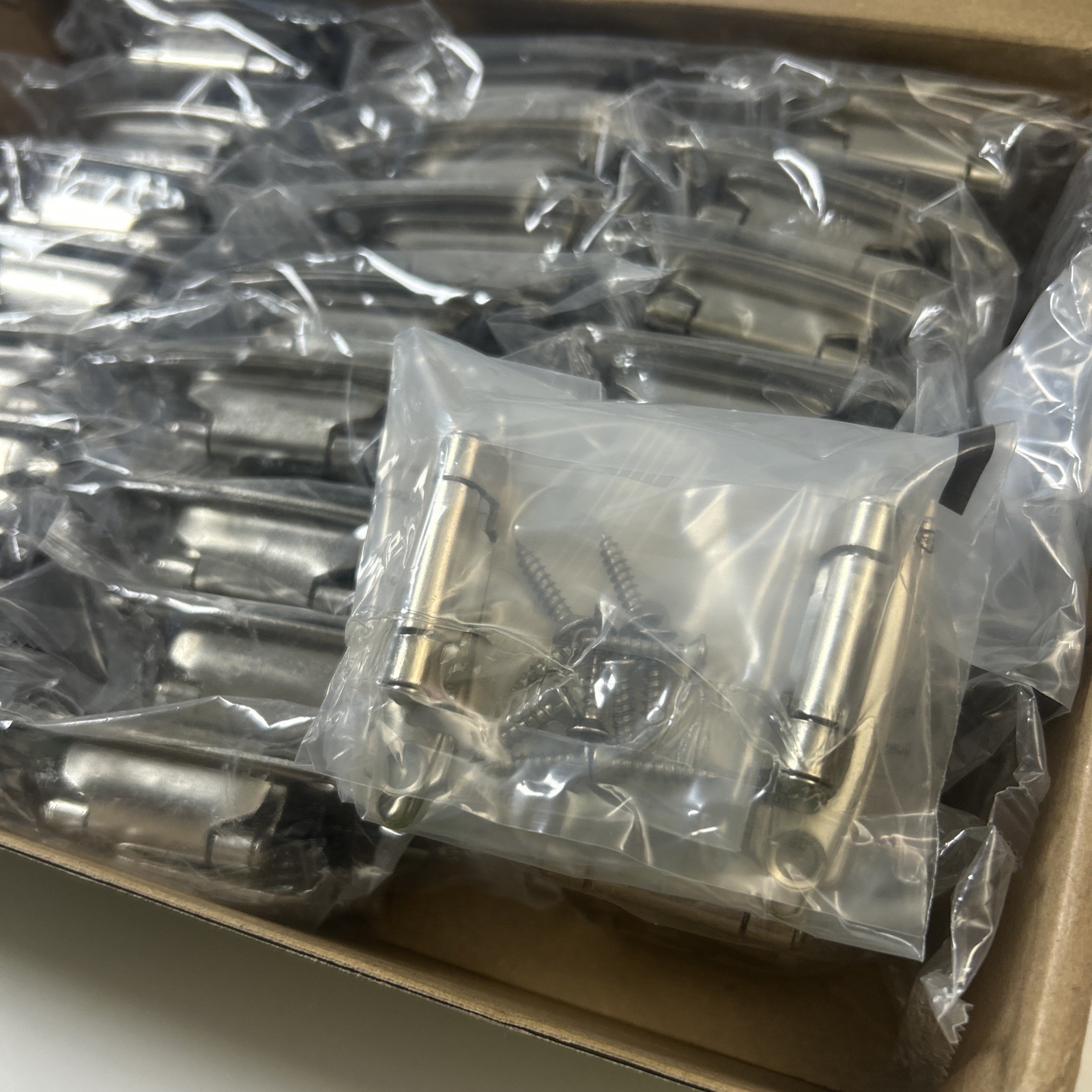 50 Pack (25 Pairs) 1/2 Inch Overlay Kitchen Cabinet Hinges, Satin Nickel