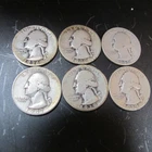 1930s & one 1940s Washington Silver Quarters Lot of 6