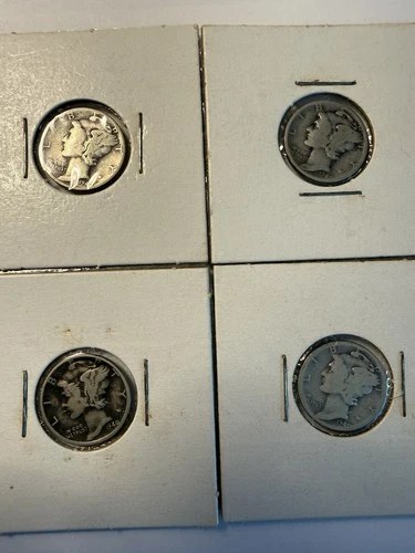 1940 Mercury winged Dime, (2) 1940 D & (2) 1940 P Circulated