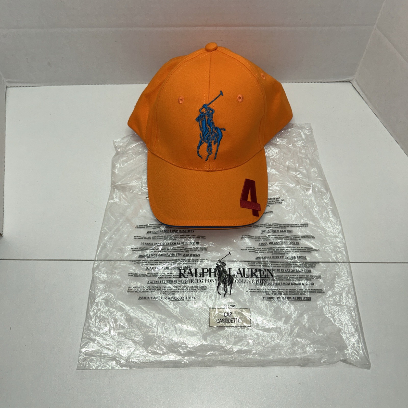 NUOVO Ralph Lauren Cappello Berretto Uomo TAGLIA UNICA Big Pony 4 Fragranze Golf Baseball ARANCIONE