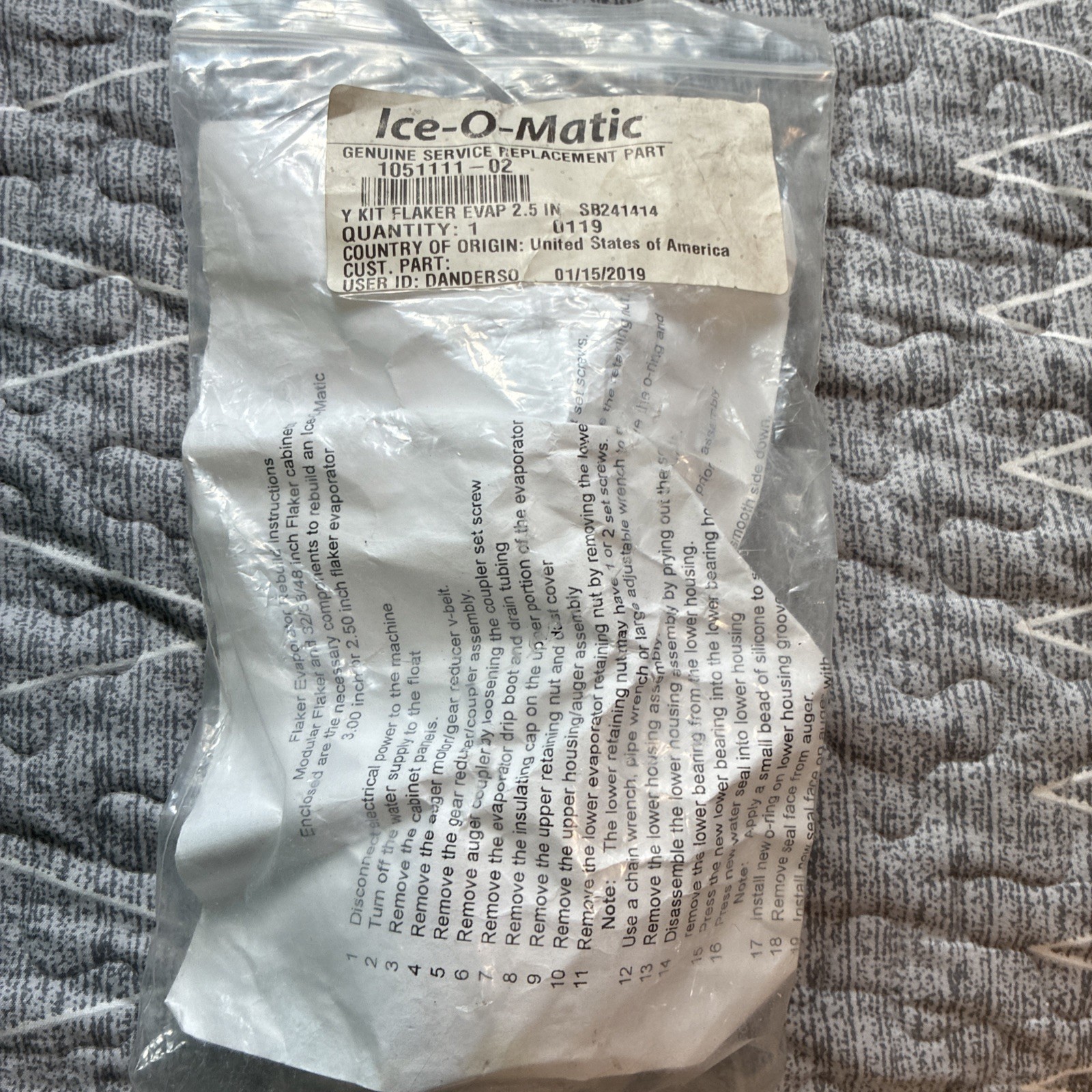 Ice-o-matic 1051111-02 Flaker Evap 2.5 Sb241414