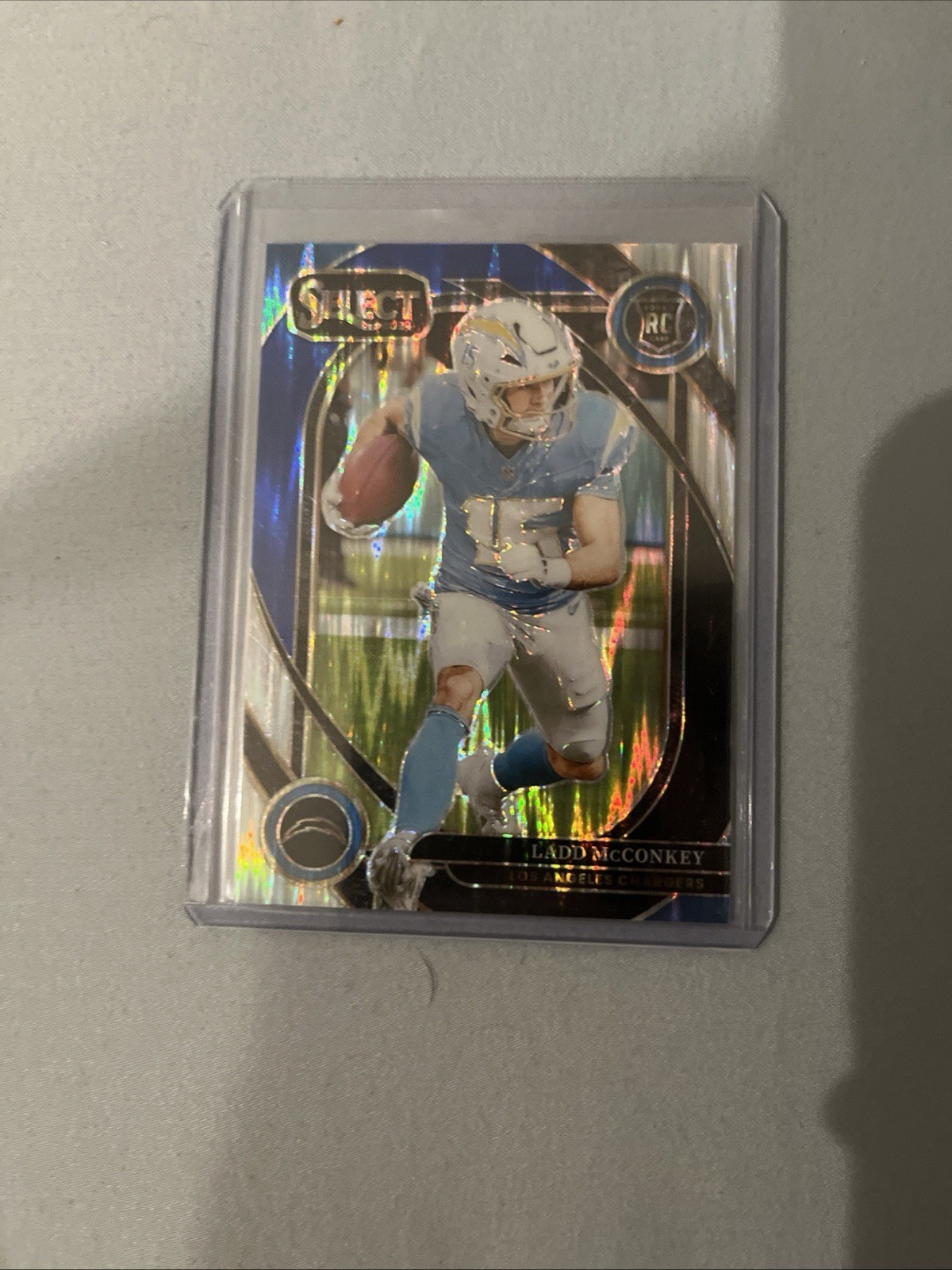2024 Panini Select - Club Level Ladd McConkey #268 Black & Blue Shock Prizm (RC)