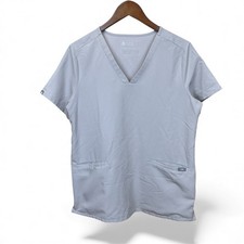 FIGS Casma 3 Pocket Scrub Top Slate Gray V-Neck Women  s M