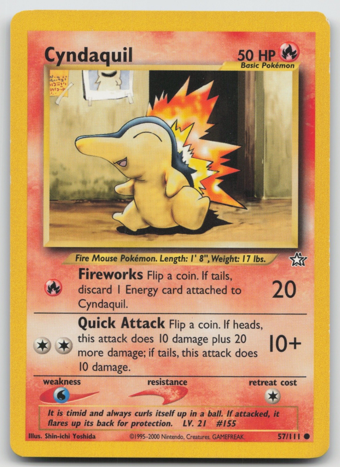 Pokemon Card Cyndaquil (57) Common Neo Genesis 057/111