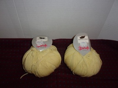 Baruffa Maratona Extra Fine Merino Wool Yarn Pale Yellow 50g 121 Yds 2 Skeins